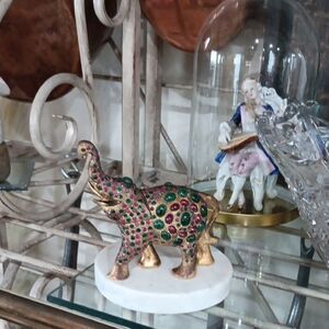 Colorful Bejeweled Elephant Figurine